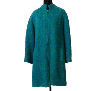 Vintage mohair/ wool blend zip coat. Hand woven in Ireland.